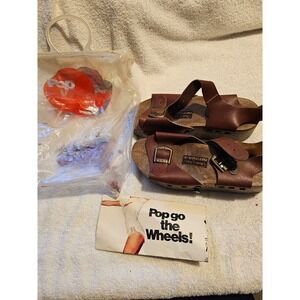 Vintage Omnia'C pop out‎ Convertible Sandals Skates Italy Yellow US 6-36-3 Rare